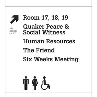 Friend House wayfinding signage system 2137