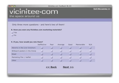 Vicinitee survey screen grab 1794