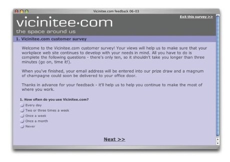 Vicinitee survey screen grab 1795