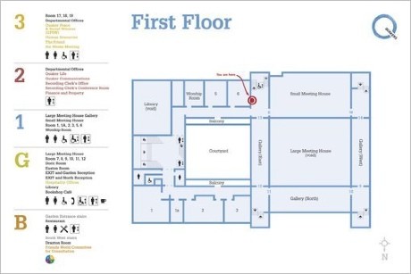 Friends House floor plan signage 810