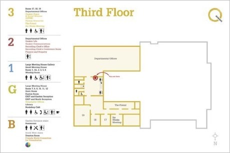 Friends House floor plan signage 809